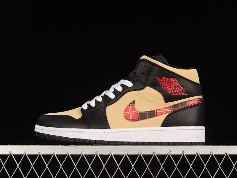 All categories Air Jordan Jordan series basketball shoes Air Jordan 1 Mid Air Jordan 1 Mid "Tartan Swoosh" AJ1 Qiao 1 plaid skirt Zhongbang basketball shoes DZ5329-001